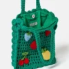 Borsa tote all’uncinetto ricamata con bacche Borsa tote all’uncinetto ricamata con bacche