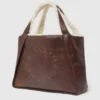 Borsa tote con fodera in peluche con logo