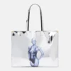 Borsa tote con stampa Sexy Robot effetto cromato a specchio Borsa tote con stampa Sexy Robot effetto cromato a specchio