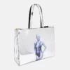 Borsa tote con stampa Sexy Robot effetto cromato a specchio Borsa tote con stampa Sexy Robot effetto cromato a specchio