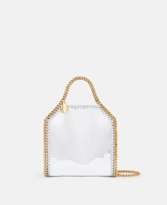 Borsa tote Falabella con finitura cromata a specchio