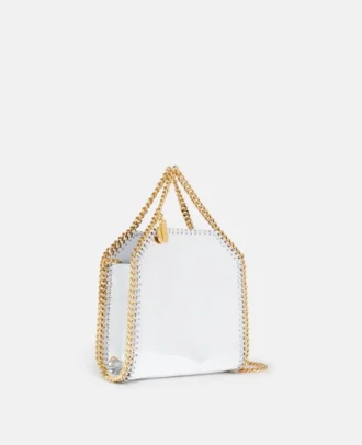 Borsa tote Falabella con finitura cromata a specchio