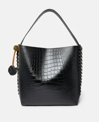 Borsa tote Frayme con effetto coccodrillo goffrato