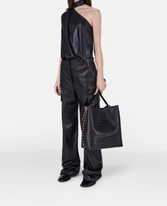 Borsa tote Frayme con effetto coccodrillo goffrato