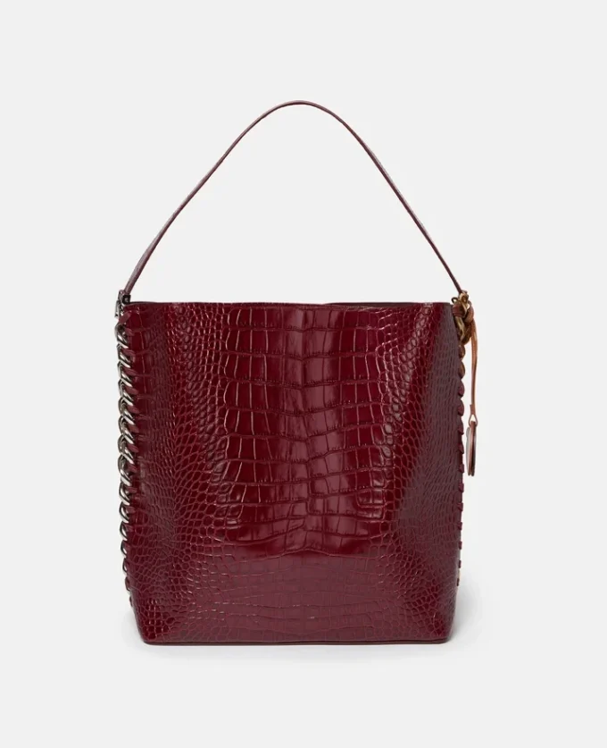Borsa tote Frayme con effetto coccodrillo goffrato