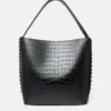 Borsa tote Frayme con effetto coccodrillo goffrato