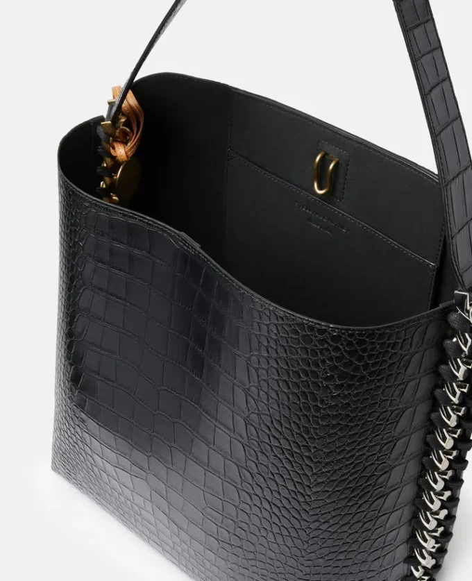 Borsa tote Frayme con effetto coccodrillo goffrato