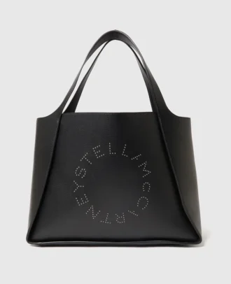 Borsa tote grande con logo e borchie