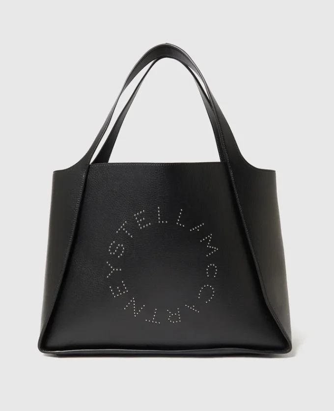 Borsa tote grande con logo e borchie Borsa tote grande con logo e borchie