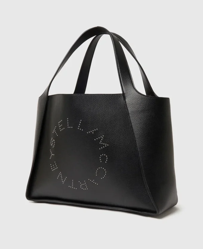 Borsa tote grande con logo e borchie Borsa tote grande con logo e borchie