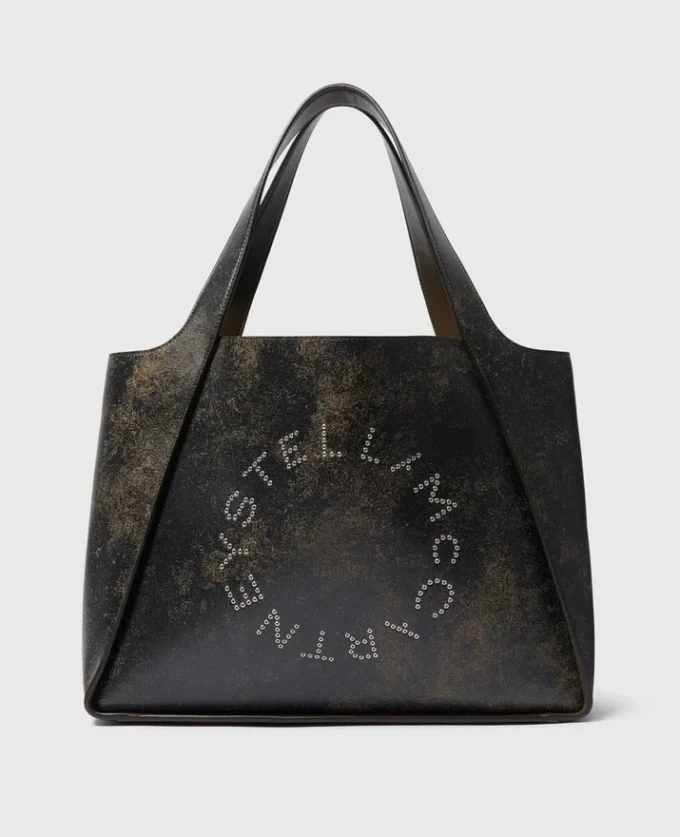 Borsa tote grande con logo invecchiato Borsa tote grande con logo invecchiato
