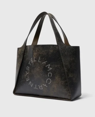 Borsa tote grande con logo invecchiato