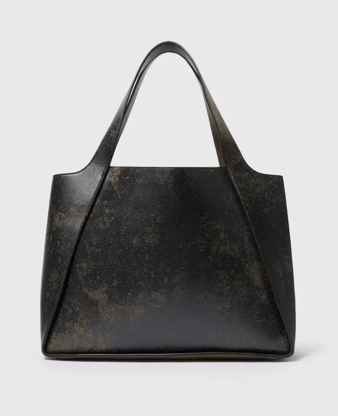 Borsa tote grande con logo invecchiato Borsa tote grande con logo invecchiato