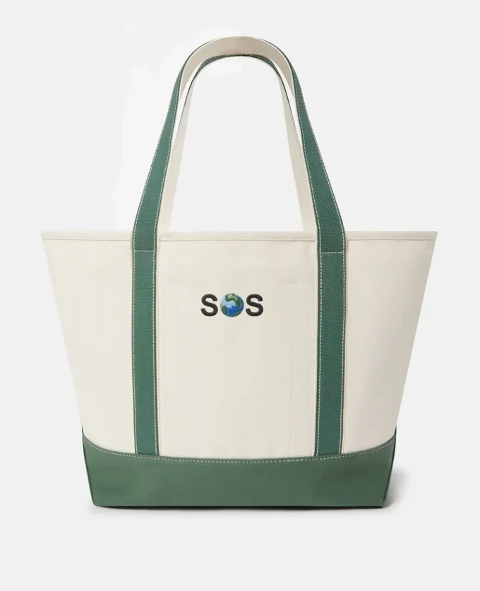 Borsa tote grande con ricamo SOS Borsa tote grande con ricamo SOS