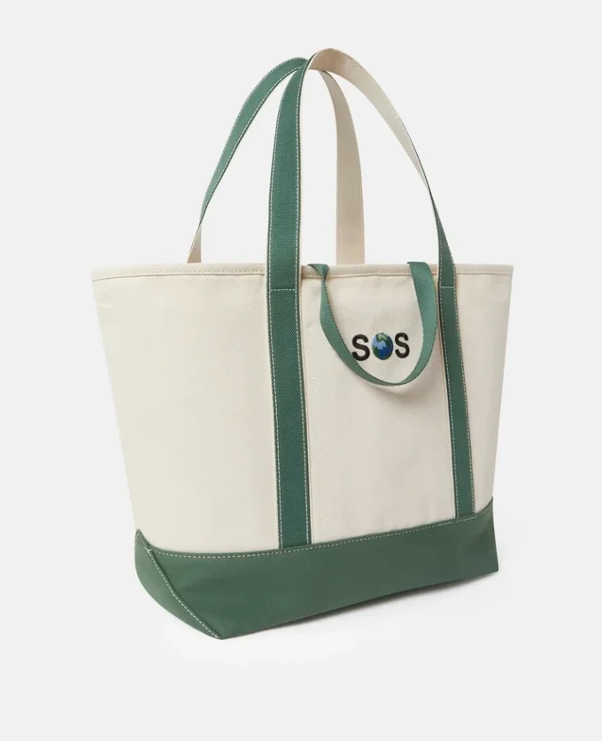 Borsa tote grande con ricamo SOS Borsa tote grande con ricamo SOS