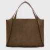 Borsa tote grande in pelle scamosciata con logo