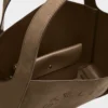 Borsa tote grande in pelle scamosciata con logo