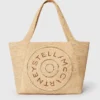 Borsa tote grande in rafia con logo Borsa tote grande in rafia con logo