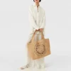Borsa tote grande in rafia con logo Borsa tote grande in rafia con logo