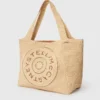 Borsa tote grande in rafia con logo Borsa tote grande in rafia con logo
