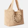 Borsa tote grande in rafia con logo Borsa tote grande in rafia con logo