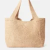 Borsa tote grande in rafia con logo Borsa tote grande in rafia con logo