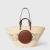 Borsa tote grande in rafia lavorata all’uncinetto con logo Borsa tote grande in rafia lavorata all’uncinetto con logo