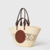 Borsa tote grande in rafia lavorata all’uncinetto con logo Borsa tote grande in rafia lavorata all’uncinetto con logo