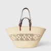 Borsa tote grande in rafia lavorata all’uncinetto con logo Borsa tote grande in rafia lavorata all’uncinetto con logo