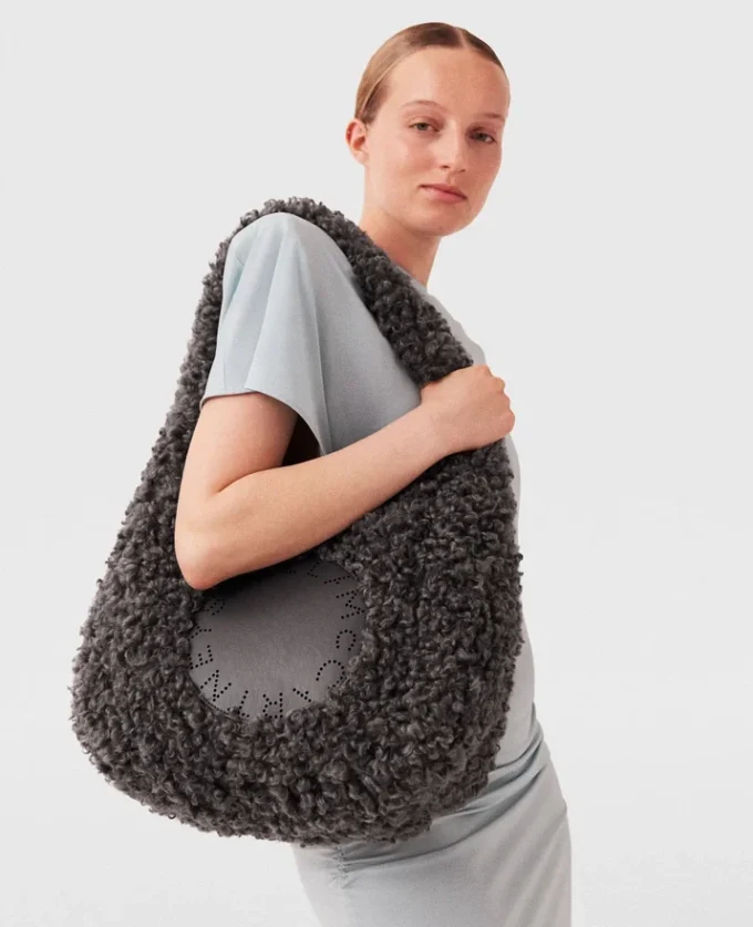 Borsa tote grande Logo Plush Teddy Hobo Borsa tote grande Logo Plush Teddy Hobo