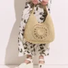 Borsa tote grande Logo Raffia Slouchy Borsa tote grande Logo Raffia Slouchy