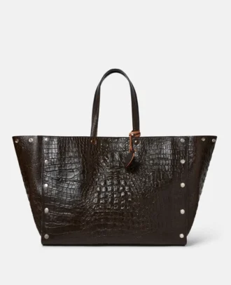 Borsa tote grande Stella Studs con stampa cocco