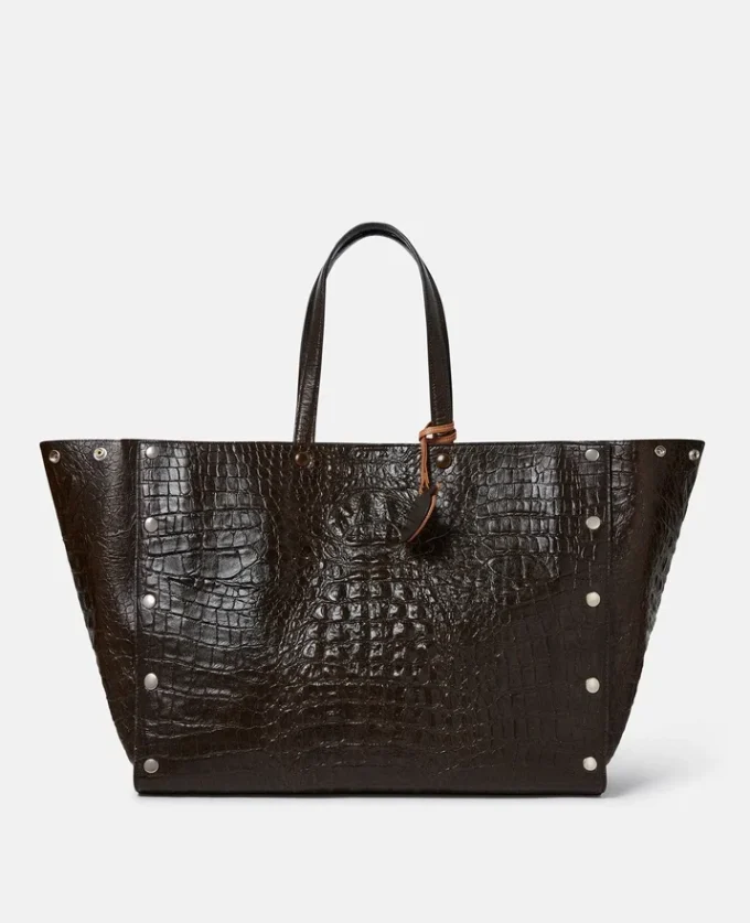 Borsa tote grande Stella Studs con stampa cocco Borsa tote grande Stella Studs con stampa cocco