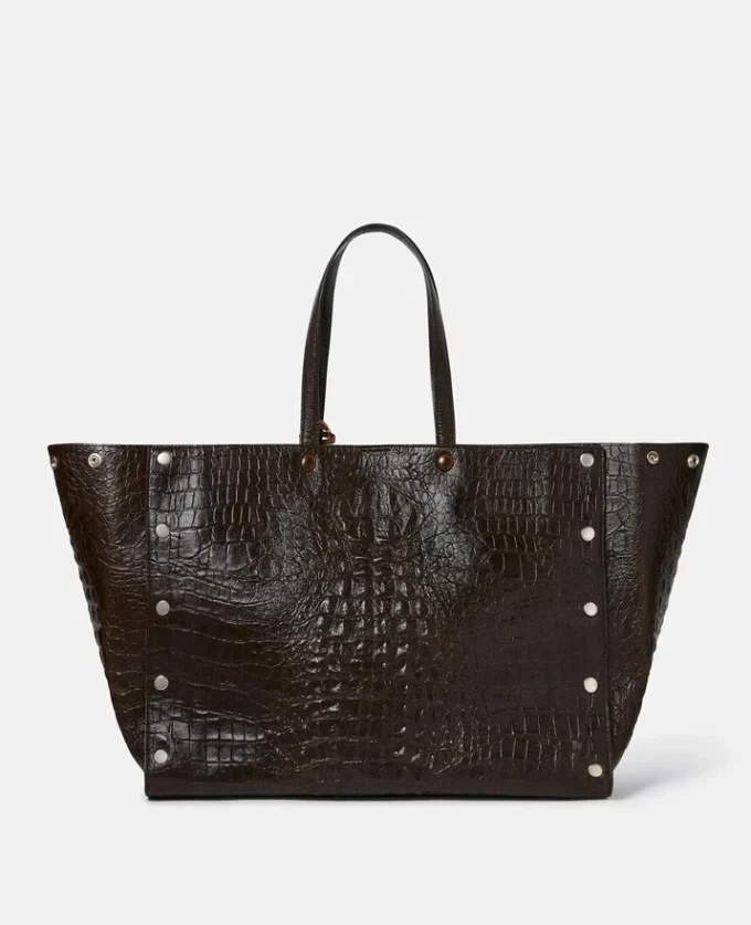 Borsa tote grande Stella Studs con stampa cocco Borsa tote grande Stella Studs con stampa cocco