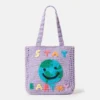 Borsa tote in maglia con grafica Stay Earthy Borsa tote in maglia con grafica Stay Earthy