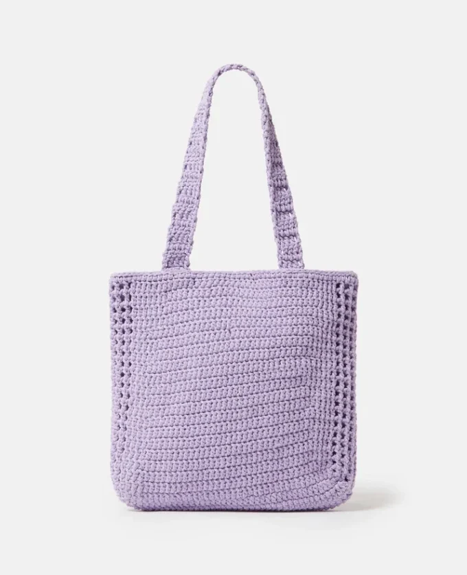 Borsa tote in maglia con grafica Stay Earthy Borsa tote in maglia con grafica Stay Earthy