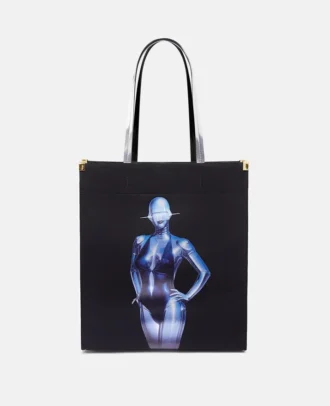 Borsa tote in tela di cotone biologico con grafica Sexy Robot