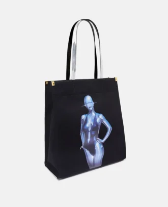 Borsa tote in tela di cotone biologico con grafica Sexy Robot
