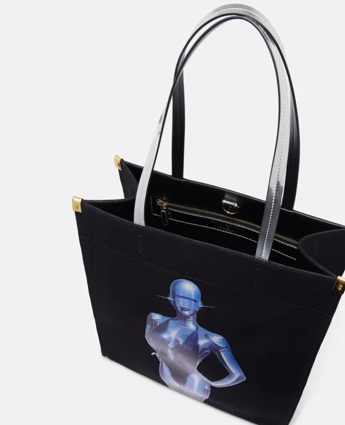 Borsa tote in tela di cotone biologico con grafica Sexy Robot Borsa tote in tela di cotone biologico con grafica Sexy Robot