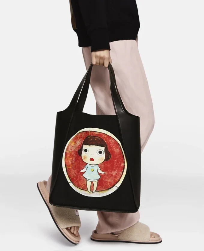 Borsa tote in tela di cotone con stampa Lonesome Puppy Borsa tote in tela di cotone con stampa Lonesome Puppy