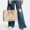 Borsa tote in tela di cotone con stampa Stop the Bombs Borsa tote in tela di cotone con stampa Stop the Bombs