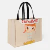 Borsa tote in tela di cotone con stampa Stop the Bombs Borsa tote in tela di cotone con stampa Stop the Bombs