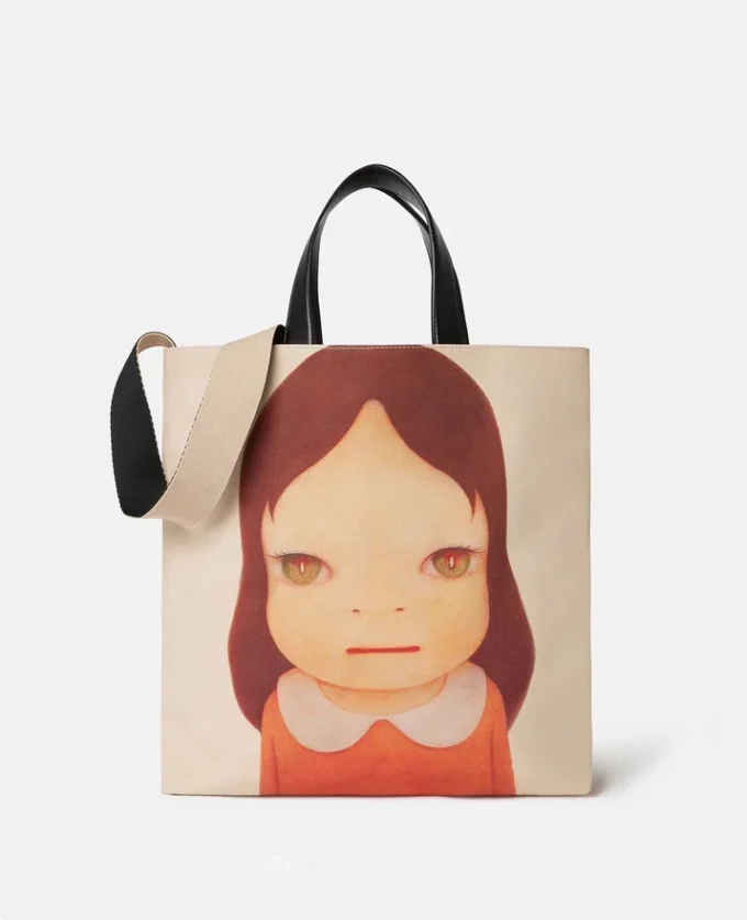 Borsa tote in tela di cotone con stampa Twins I Borsa tote in tela di cotone con stampa Twins I
