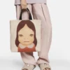 Borsa tote in tela di cotone con stampa Twins I Borsa tote in tela di cotone con stampa Twins I
