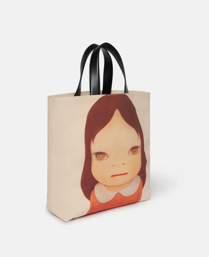 Borsa tote in tela di cotone con stampa Twins I Borsa tote in tela di cotone con stampa Twins I