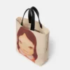Borsa tote in tela di cotone con stampa Twins I Borsa tote in tela di cotone con stampa Twins I
