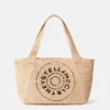 Borsa tote media in rafia con logo Borsa tote media in rafia con logo