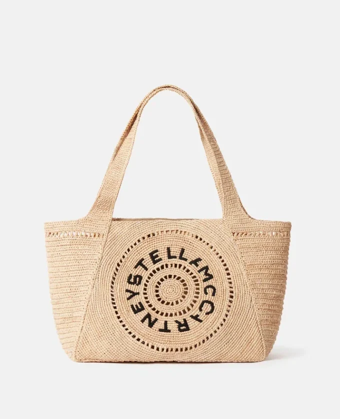Borsa tote media in rafia con logo Borsa tote media in rafia con logo