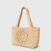 Borsa tote media in rafia con logo Borsa tote media in rafia con logo