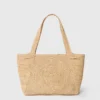 Borsa tote media in rafia con logo Borsa tote media in rafia con logo